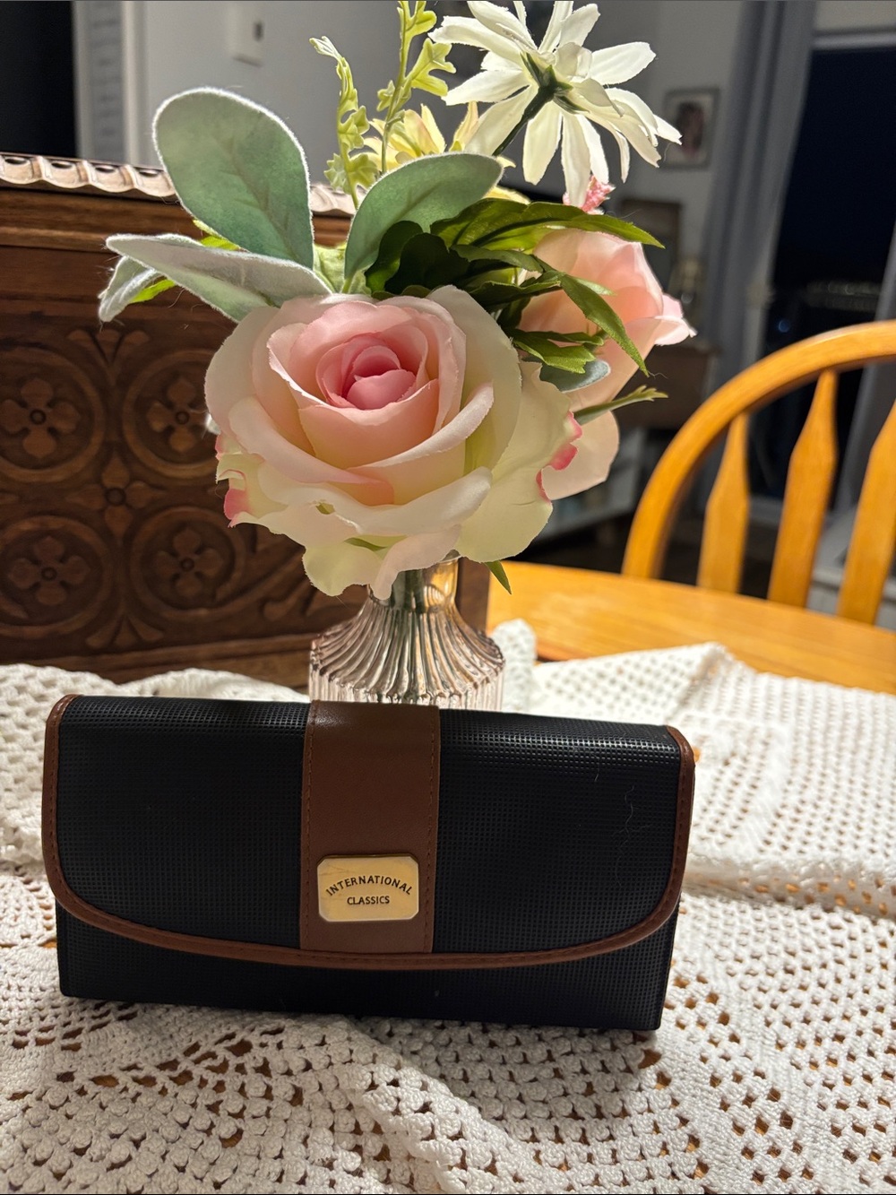 Black and Brown Women's Clutch Wallet